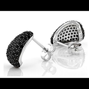 Black Spinel Rhodium over 925 Sterling Silver Earrings